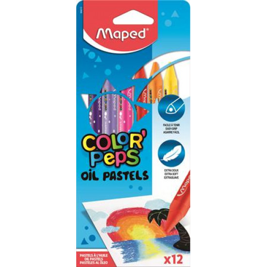 Olajpasztell kréta, MAPED "Color`Peps", 12 különböző szín