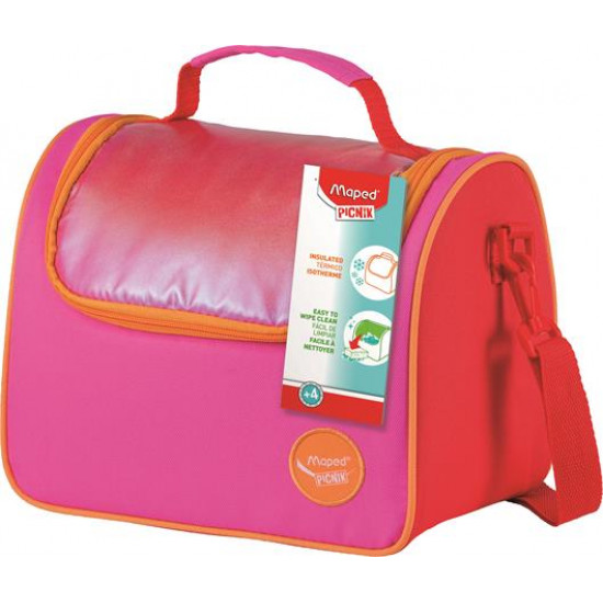 Uzsonnás táska, levehető vállpánttal, MAPED PICNIK "Origins", narancs-pink