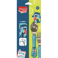 Evőeszközkészlet, fém, szövet tok, MAPED PICNIK "Concept Miniz", mosómedve