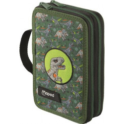 Tolltartó, töltött, 2 emeletes, cipzáras, MAPED, dinoszaurusz