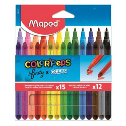 Színes ceruza és filctoll készlet, MAPED "Color`Peps INFINITY", 15+12 különböző szín Színes ceruza és filctoll készlet, MAPED "Color`Peps INFINITY", 15+12 különböző szín