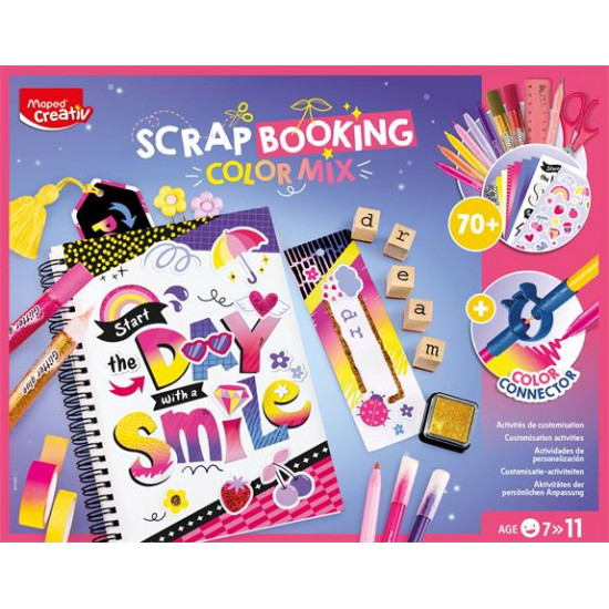 Kreatív scrapbooking készlet, 70 darabos, MAPED CREATIV "Scrapbooking Color Mix"