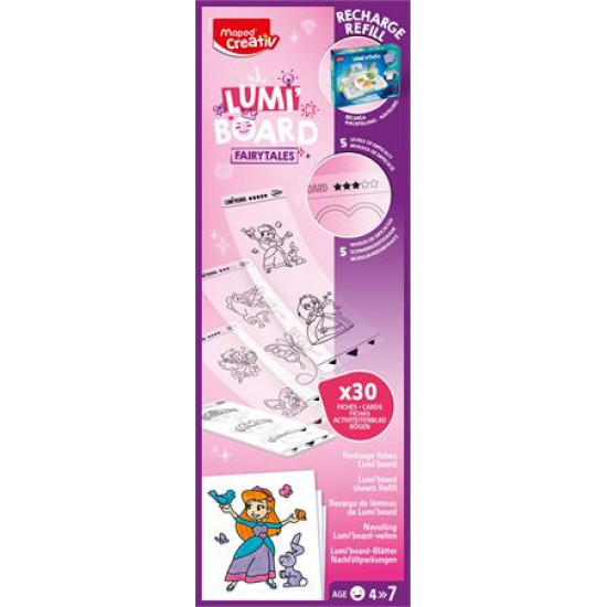 Kreatív rajzkészlet, kiegészítő sablon, MAPED CREATIV "Lumi Board", tündérmese
