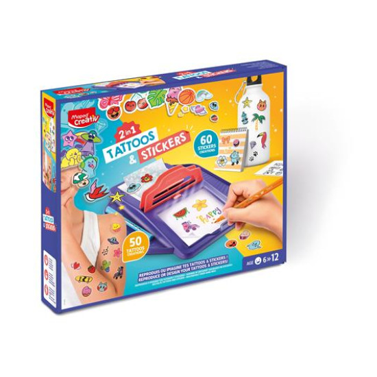 Tetoválás- és matricakészítő készlet 2 az 1-ben, MAPED CREATIV "Tattoos & Stickers" Tetoválás- és matricakészítő készlet 2 az 1-ben, MAPED CREATIV "Tattoos & Stickers"