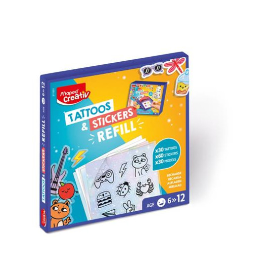Tetoválás- és matricakészítő készlet utántöltő, MAPED CREATIV "Tattoos & Stickers" Tetoválás- és matricakészítő készlet utántöltő, MAPED CREATIV "Tattoos & Stickers"