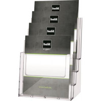 Prospektustartó, asztali, A4, 4 rekeszes, HELIT Prospektustartó, asztali, A4, 4 rekeszes, HELIT