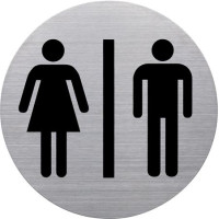 Információs tábla, rozsdamentes acél, HELIT, mosdó Információs tábla, rozsdamentes acél, HELIT, mosdó