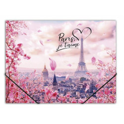 Gumis mappa, 15 mm, PP, A4, PANTA PLAST "Take me to Paris"