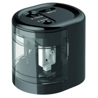 Hegyező, kétlyukú, asztali, elemes, USB töltővel, RAPESCO"PS12-USB", fekete Hegyező, kétlyukú, asztali, elemes, USB töltővel, RAPESCO"PS12-USB", fekete