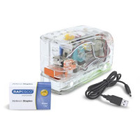 Tűzőgép, 26/6, 15 lap, elemes, USB töltővel, RAPESCO "626EL", átlátszó Tűzőgép, 26/6, 15 lap, elemes, USB töltővel, RAPESCO "626EL", átlátszó