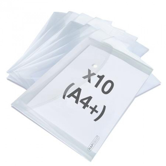 Irattartó tasak, A4+, PP, patentos, RAPESCO "Eco", vegyes színek
