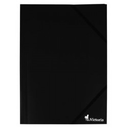Gumis mappa, 15 mm, PP, A4, VICTORIA, fekete