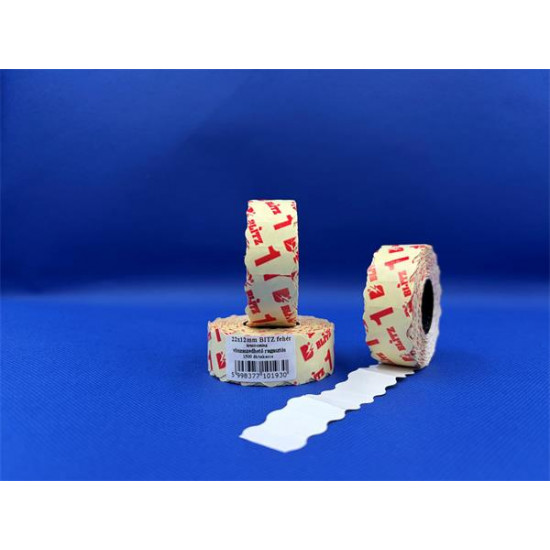 Árazószalag, visszaszedhető, 22x12 mm, BLITZ, fehér