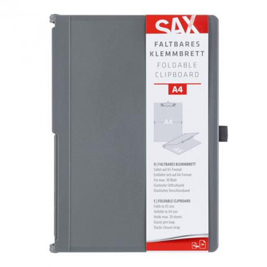 Felírótábla, A4, összehajtható, SAX, szürke