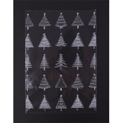 Celofán tasak, BOPP, 180x450 mm, karácsonyi mintás