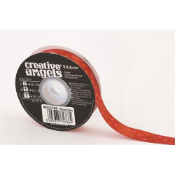 Szatén szalag, 15 mm x 22 m, piros vegyes pötyökkel