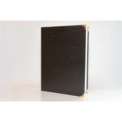 Oklevéltartó, A4, exkluzív, műbőr, 4 fém sarokkal, fekete