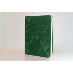 Oklevéltartó, A4, exkluzív, plüss, 4 fém sarokkal, zöld