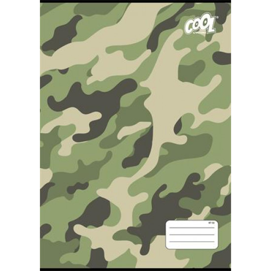 Füzet, tűzött, A4, kockás, 32 lap, COOL BY VICTORIA "Camouflage", "87-32"