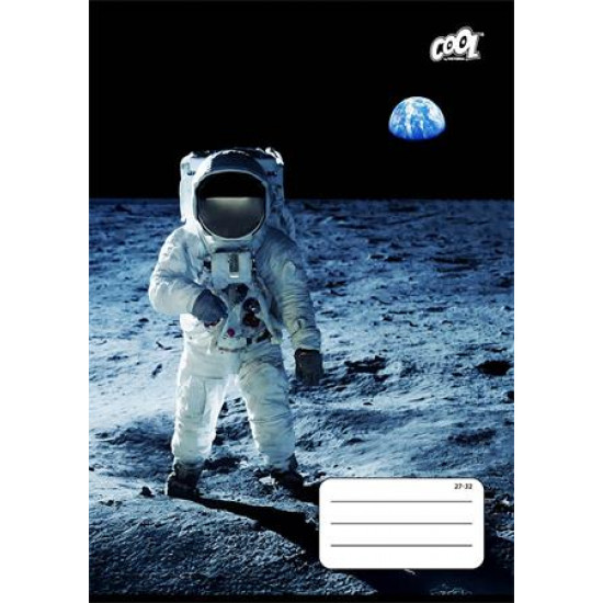 Füzet, tűzött, A5, kockás, 32 lap, COOL BY VICTORIA "Man on the Moon ", "27-32"