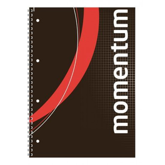 Spirálfüzet, A4, kockás, 90 lap, perforált, lyukasztott, VICTORIA, "Momentum"