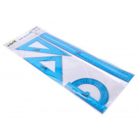 Vonalzókészlet, műanyag, 4 darabos, COOL BY VICTORIA, kék Vonalzókészlet, műanyag, 4 darabos, COOL BY VICTORIA, kék