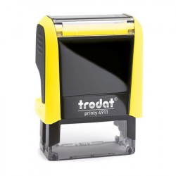 Bélyegző, TRODAT "Printy 4911", neon citromsárga ház, fekete párnával Bélyegző, TRODAT "Printy 4911", neon citromsárga ház, fekete párnával