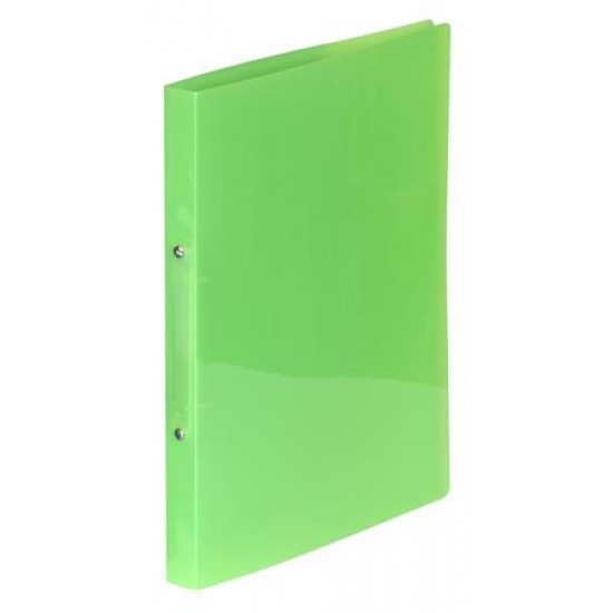 Gyűrűs könyv, 2 gyűrű, 20 mm, A4, PP, VIQUEL "Propyglass", zöld
