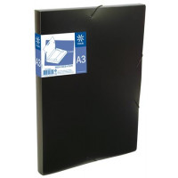 Gumis mappa, 30 mm, PP, A3, VIQUEL "Essentiel", fekete Gumis mappa, 30 mm, PP, A3, VIQUEL "Essentiel", fekete