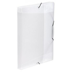 Gumis mappa, 30 mm, PP, A4, VIQUEL "Coolbox", áttetsző  víztiszta