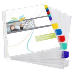 Genotherm, lefűzhető, jelölőfüles, A4, 90 mikron, víztiszta, 12 részes, VIQUEL