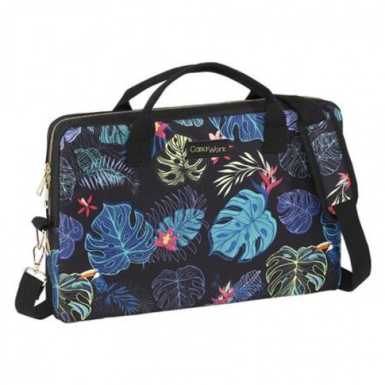 Notebook táska, 15,6", VIQUEL CASAWORK "Tropical", fekete-kék