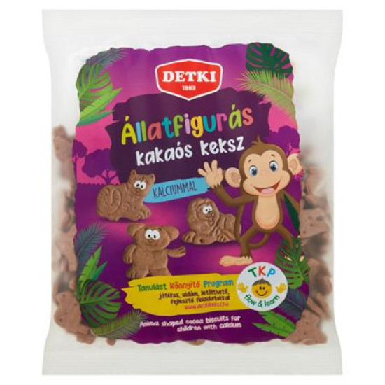 Kakaós keksz, gyerekeknek, 160 g, DETKI, állatfigurás Kakaós keksz, gyerekeknek, 160 g, DETKI, állatfigurás
