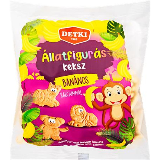 Banános keksz, gyerekeknek, 160 g, DETKI, állatfigurás Banános keksz, gyerekeknek, 160 g, DETKI, állatfigurás