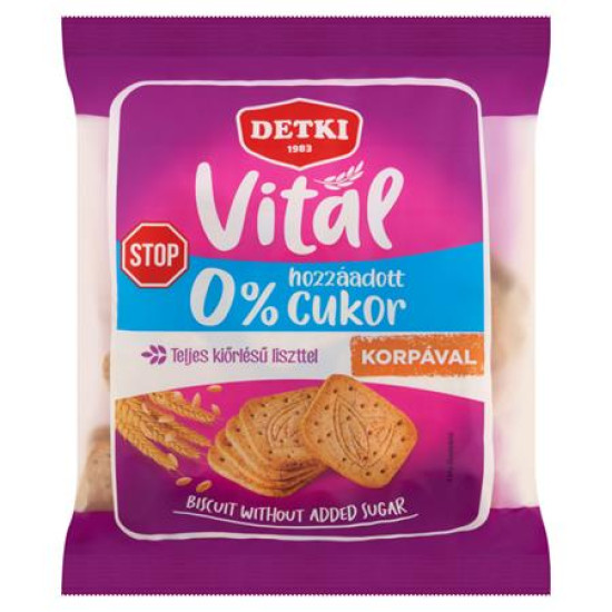 Háztartási keksz, cukormentes, 180 g, DETKI "Vitál Cukor Stop", teljes kiőrlésű