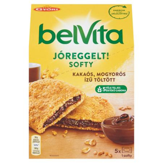 Keksz, 5x50 g, BELVITA "Jó reggelt! Softy" mogyorós ízű kakaós töltelékkel Keksz, 5x50 g, BELVITA "Jó reggelt! Softy" mogyorós ízű kakaós töltelékkel