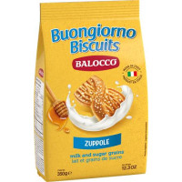 Reggeliző keksz, 350 g BALOCCO "Zuppole", tej- és barna cukordarabos