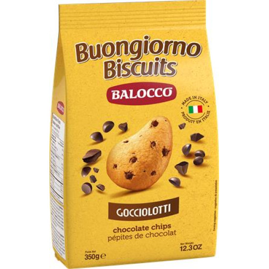 Reggeliző keksz, 350 g BALOCCO "Gioccolotti", csokoládé darabokkal Reggeliző keksz, 350 g BALOCCO "Gioccolotti", csokoládé darabokkal