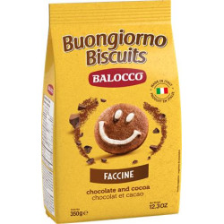 Reggeliző keksz, 350 g BALOCCO "Faccine", csokoládés-mogyorós Reggeliző keksz, 350 g BALOCCO "Faccine", csokoládés-mogyorós
