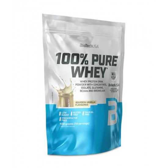 Tejsavó fehérjepor, 400g, BIOTECH USA "100% Pure Whey", bourbon vanília