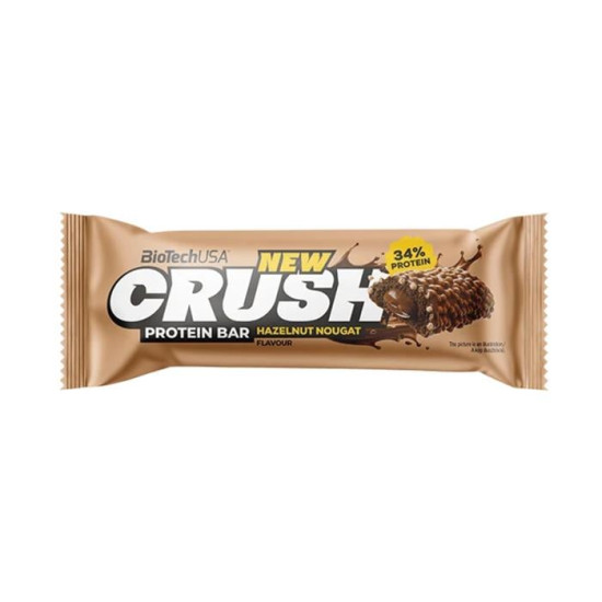 Fehérjeszelet, 45g, BIOTECH USA "Crush protein bar", mogyorókrém-nugát Fehérjeszelet, 45g, BIOTECH USA "Crush protein bar", mogyorókrém-nugát