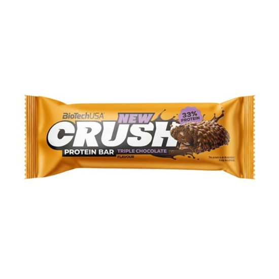 Fehérjeszelet, 45g, BIOTECH USA "Crush protein bar", tripla csokoládé Fehérjeszelet, 45g, BIOTECH USA "Crush protein bar", tripla csokoládé