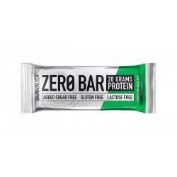 Fehérjeszelet, gluténmentes, 50g, BIOTECH USA "Zero Bar", csokoládé-mogyoró