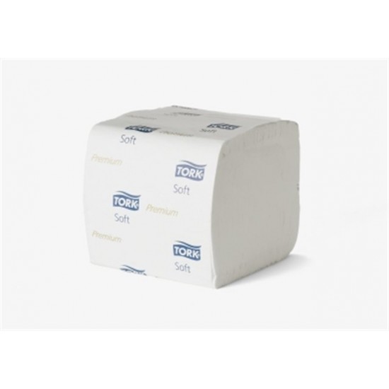 Toalettpapír, hajtogatott, T3 rendszer, 2 rétegű, Premium, TORK "Folded", fehér