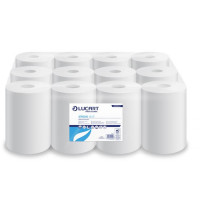 Törlőkendő, tekercses, belső adagolású, 2 rétegű, LUCART "Strong 14 CF", hófehér Törlőkendő, tekercses, belső adagolású, 2 rétegű, LUCART "Strong 14 CF", hófehér