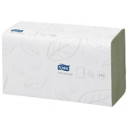 Kéztörlő, Z hajtás, 2 rétegű, H3 rendszer, Advanced, TORK "Singlefold", zöld