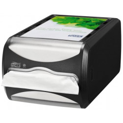 Szalvéta adagoló, 14,5x19,1x30,7 cm, asztalra helyezhető, N4 rendszer, Signature Line, TORK "Xpressnap®", fekete