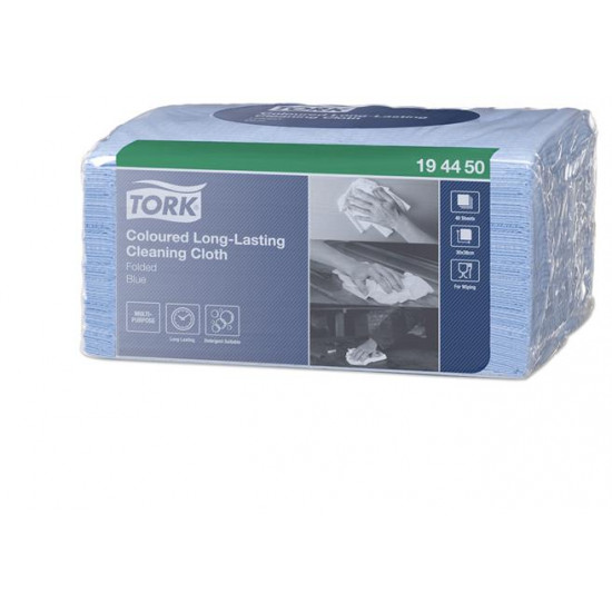 Tisztítókendő, 1 rétegű, W8 rendszer, TORK, kék Tisztítókendő, 1 rétegű, W8 rendszer, TORK, kék