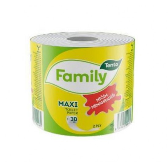 Toalettpapír, 2 rétegű, 64 tekercses, TENTO, "Family Maxi", natúr