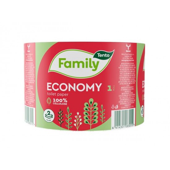 Toalettpapír, 2 rétegű, 36 tekercses, TENTO "Family Economy", natúr